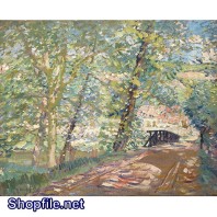 Tranh sơn dầu con đường mát mẻ